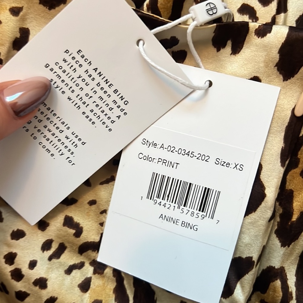 ANINE BING Valentine Stretch Silk Mini Dress in Cheetah Print - Picture 6 of 7